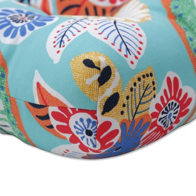 2pc 19" X 19" Outdoor/Indoor Seat Cushion Marlow Aqua Blue - Pillow Perfect 1 2pc 19" X 19" Outdoor/Indoor Seat Cushion Marlow Aqua Blue - Pillow Perfect