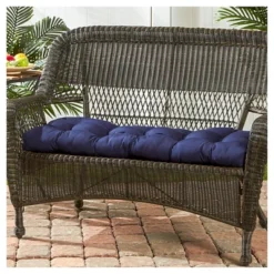 Outdoor Solid Navy Sunbrella Swing/Bench Cushion - Kensington Garden