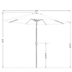 9' X 9' Outdoor Patio Market Umbrella With Push Button Tilt Crank - Captiva Designs 20 9' X 9' Outdoor Patio Market Umbrella With Push Button Tilt Crank - Captiva Designs -Northlight Shop GUEST fd116f1a 4865 4e9f be08 2750468c9ed5