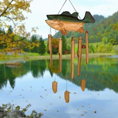 Woodstock Wind Chimes Asli Arts® Collection, Bass Fish Bamboo Chime, 35'' Wind Chime CBS336 1 Woodstock Wind Chimes Asli Arts® Collection, Bass Fish Bamboo Chime, 35'' Wind Chime CBS336