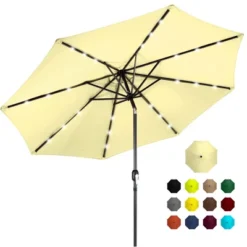 Best Choice Products 10ft Solar LED Lighted Patio Umbrella W/ Tilt Adjustment, UV-Resistant Fabric -Northlight Shop GUEST fe9eb880 6be9 4c68 8a0a bef9f2a51361