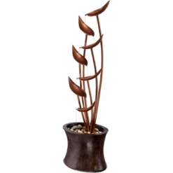 John Timberland Tiered Copper Leaves Modern Cascading Tiered Leaves Outdoor Floor Water Fountain 41" For Yard Garden Patio Deck Porch Balcony Roof -Northlight Shop GUEST ffdf2194 abbd 4f57 8c25 aad059dc0fd7